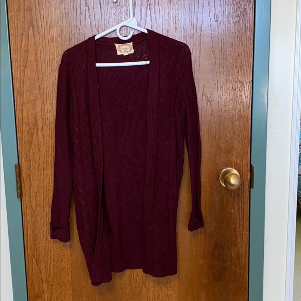 Cute Burgandy Cardigan
